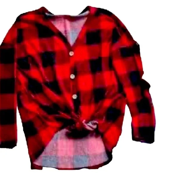 Bibi brand. NWT (boutique). Red and black buffalo check - Picture 3 of 5